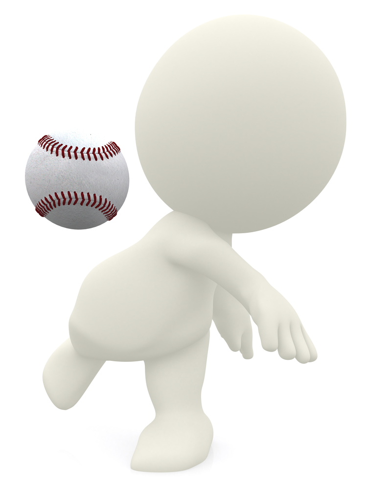 3d man pitching a baseball